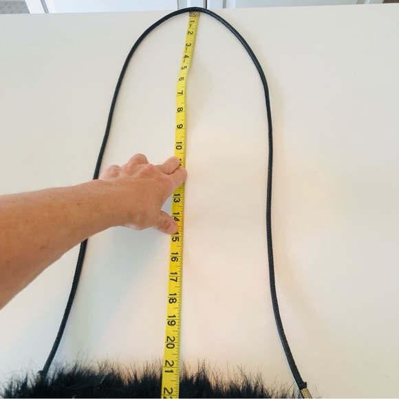 Black Faux Fur Shoulder Crossbody Bag & Warm Winter Muff with Detachable Strap - Picture 11 of 12